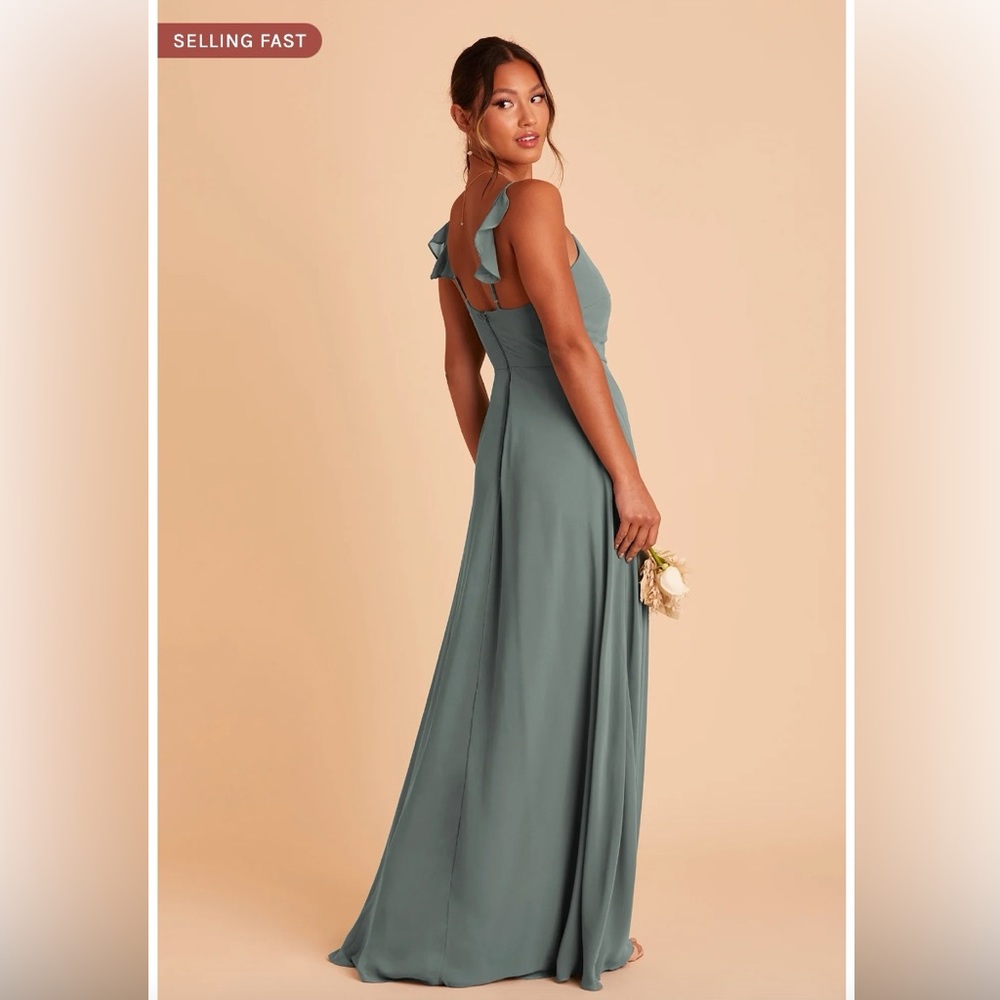 Birdy Grey Adelle Chiffon bridesmaid / prom dress in sea glass green (NWT)